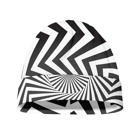 Angular Swirl Motion Illusion Print Beanie