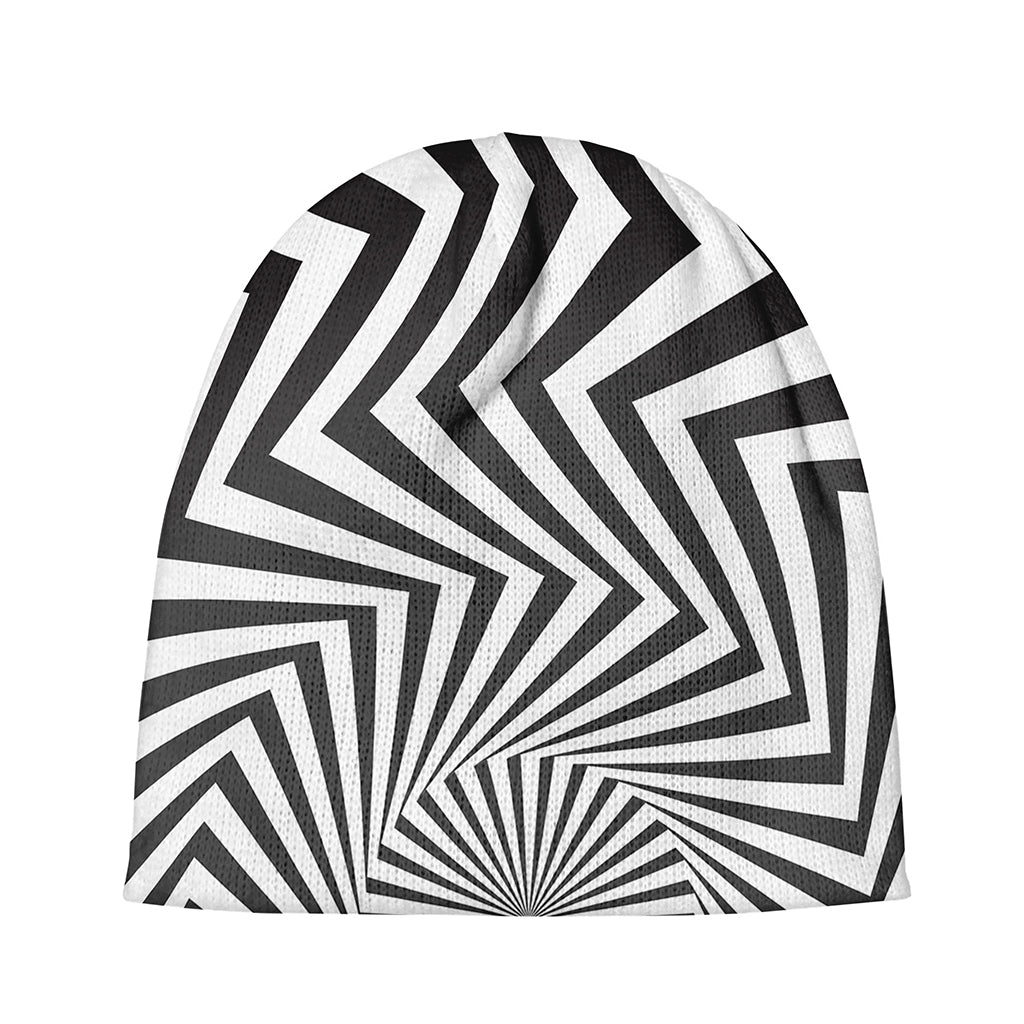 Angular Swirl Motion Illusion Print Beanie