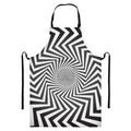 Angular Swirl Motion Illusion Print Bib Apron With Pocket