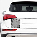 Angular Swirl Motion Illusion Print Car Sticker
