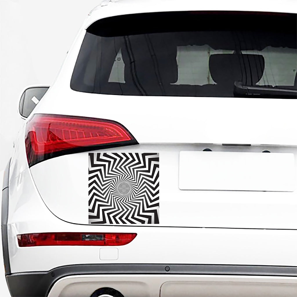 Angular Swirl Motion Illusion Print Car Sticker