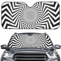 Angular Swirl Motion Illusion Print Car Windshield Sun Shade