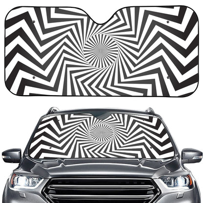 Angular Swirl Motion Illusion Print Car Windshield Sun Shade