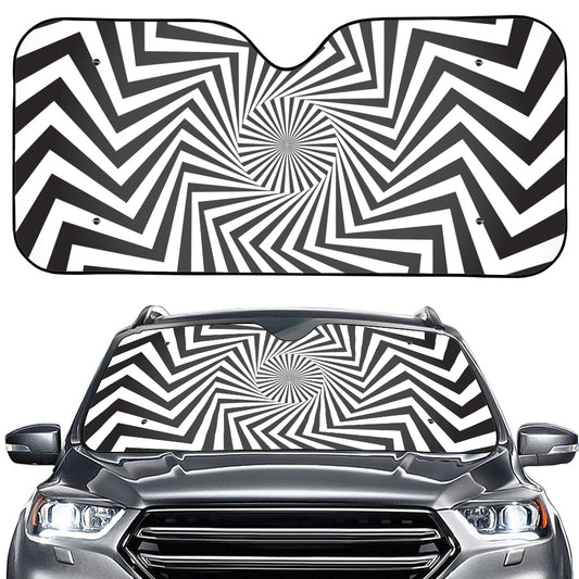 Angular Swirl Motion Illusion Print Car Windshield Sun Shade