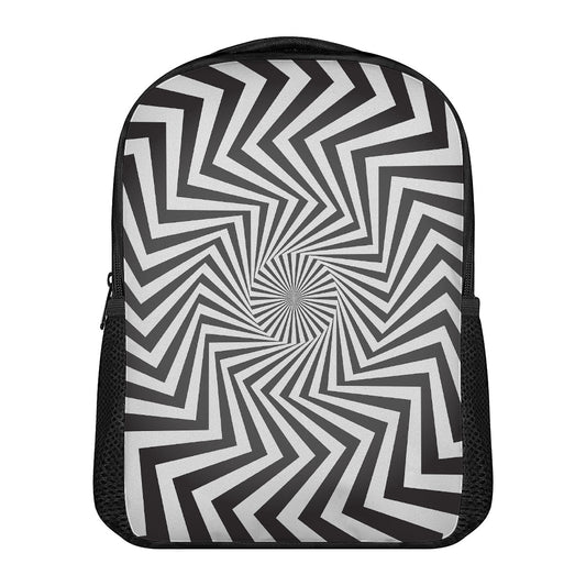 Angular Swirl Motion Illusion Print Casual Backpack