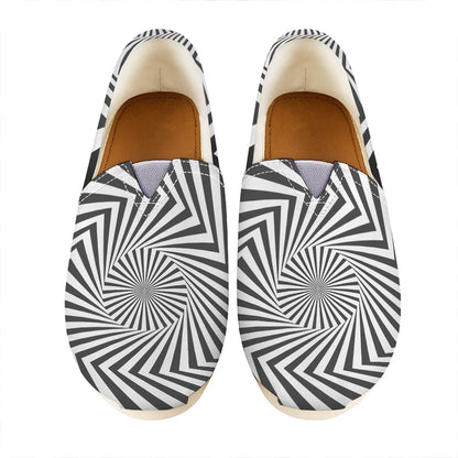 Angular Swirl Motion Illusion Print Casual Shoes