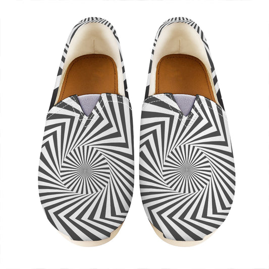 Angular Swirl Motion Illusion Print Casual Shoes