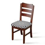 Angular Swirl Motion Illusion Print Chair Cushion Cover