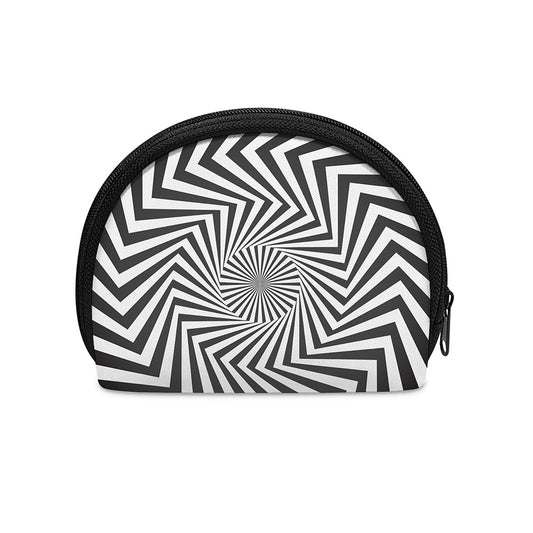 Angular Swirl Motion Illusion Print Coin Purse