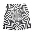 Angular Swirl Motion Illusion Print Cotton Shorts