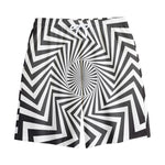 Angular Swirl Motion Illusion Print Cotton Shorts