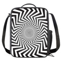 Angular Swirl Motion Illusion Print Crossbody Lunch Bag