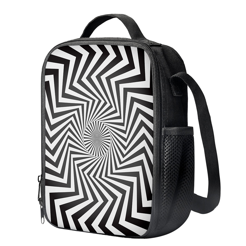 Angular Swirl Motion Illusion Print Crossbody Lunch Bag