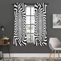 Angular Swirl Motion Illusion Print Grommet Curtain Panels
