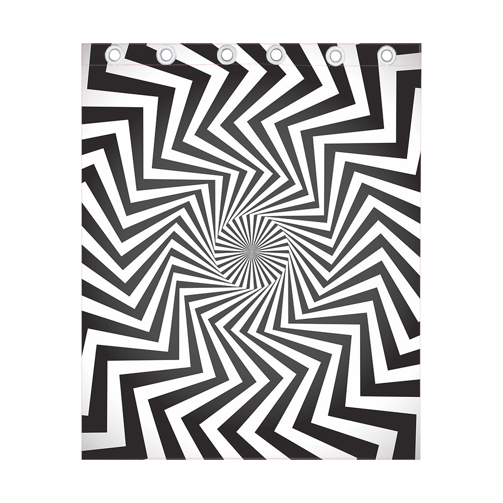 Angular Swirl Motion Illusion Print Curtain