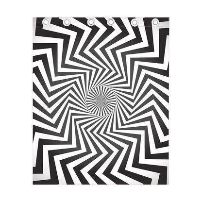 Angular Swirl Motion Illusion Print Curtain