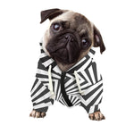 Angular Swirl Motion Illusion Print Dog Zip Up Hoodie
