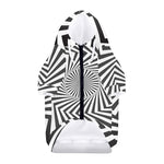 Angular Swirl Motion Illusion Print Dog Zip Up Hoodie