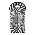 Angular Swirl Motion Illusion Print Double Neoprene Wine Tote