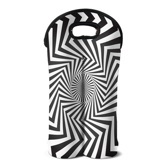 Angular Swirl Motion Illusion Print Double Neoprene Wine Tote