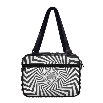 Angular Swirl Motion Illusion Print Double Strap Bible Bag