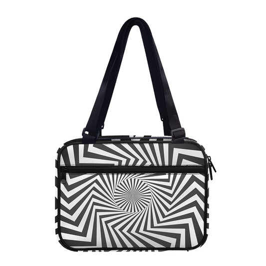 Angular Swirl Motion Illusion Print Double Strap Bible Bag