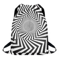 Angular Swirl Motion Illusion Print Drawstring Backpack