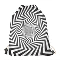 Angular Swirl Motion Illusion Print Drawstring Bag