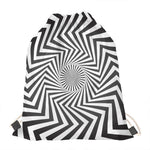 Angular Swirl Motion Illusion Print Drawstring Bag