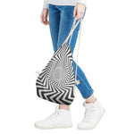 Angular Swirl Motion Illusion Print Drawstring Bag