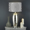 Angular Swirl Motion Illusion Print Drum Lamp Shade