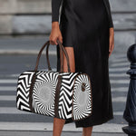 Angular Swirl Motion Illusion Print Duffle Bag