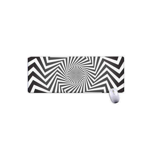 Angular Swirl Motion Illusion Print Extended Mouse Pad