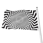 Angular Swirl Motion Illusion Print Flag