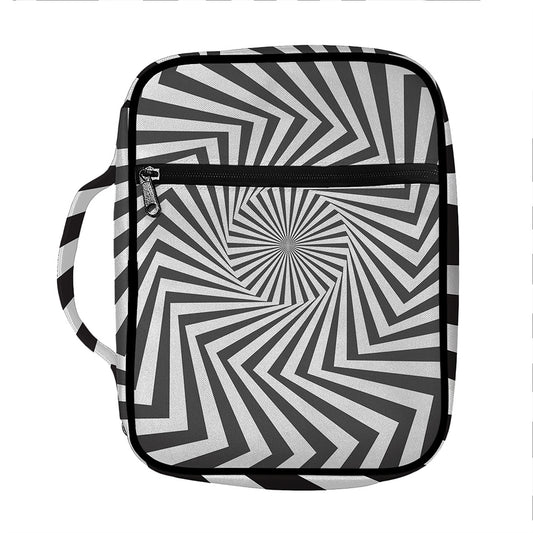 Angular Swirl Motion Illusion Print Front Pocket Bible Bag
