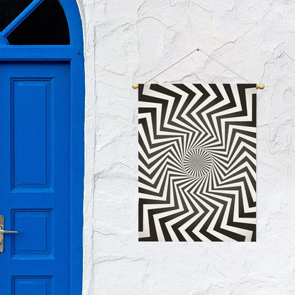 Angular Swirl Motion Illusion Print Garden Flag