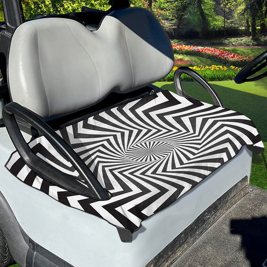 Angular Swirl Motion Illusion Print Golf Cart Seat Cover