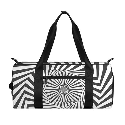 Angular Swirl Motion Illusion Print Gym Bag