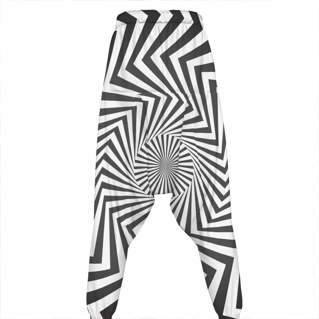 Angular Swirl Motion Illusion Print Hammer Pants