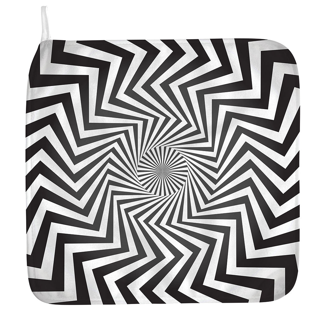 Angular Swirl Motion Illusion Print Hand Towel