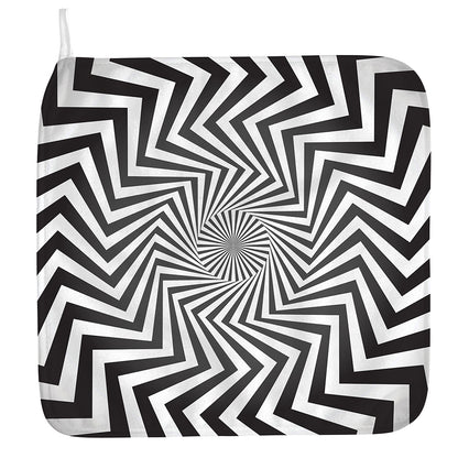 Angular Swirl Motion Illusion Print Hand Towel