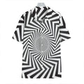 Angular Swirl Motion Illusion Print Hawaiian Shirt