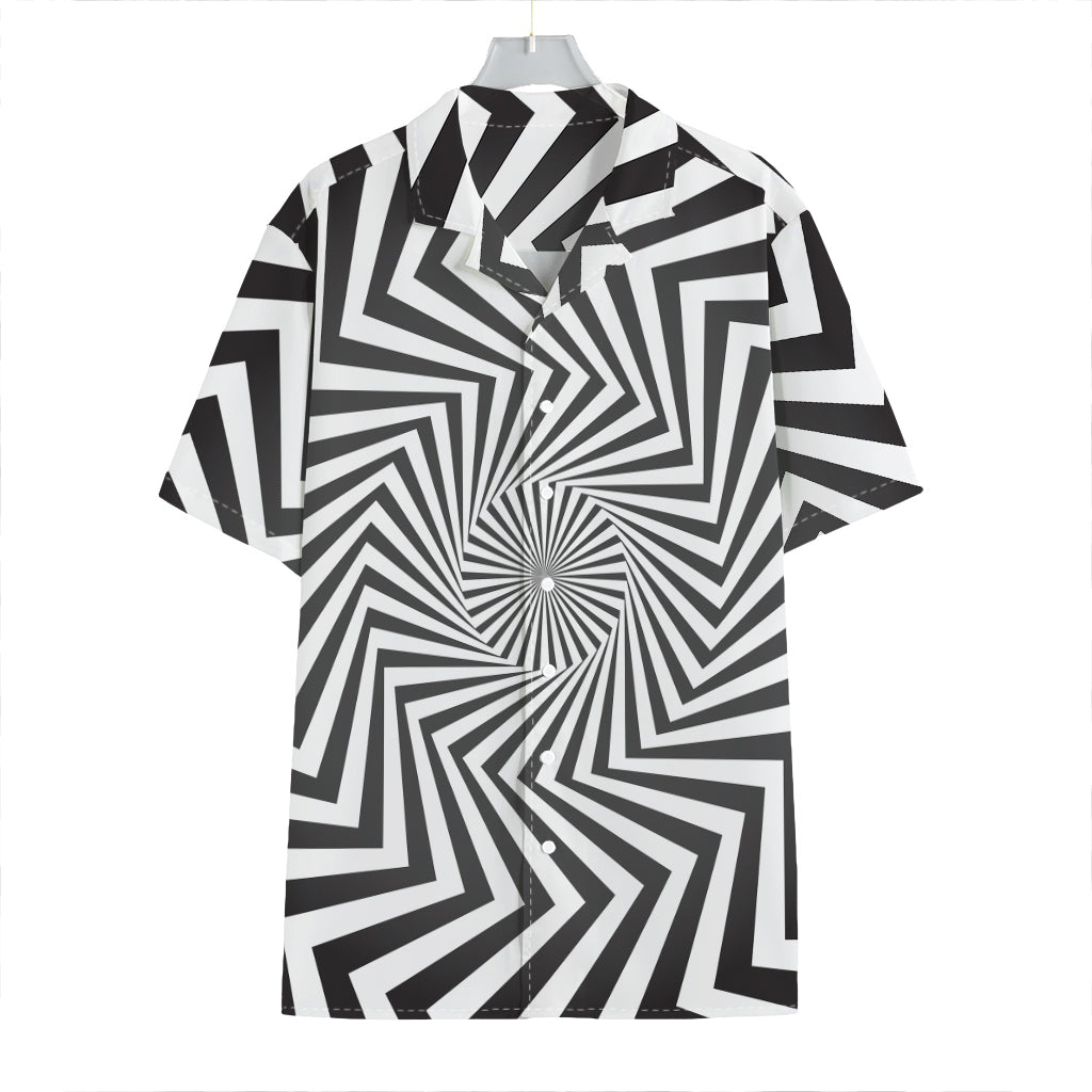 Angular Swirl Motion Illusion Print Hawaiian Shirt
