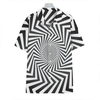 Angular Swirl Motion Illusion Print Hawaiian Shirt