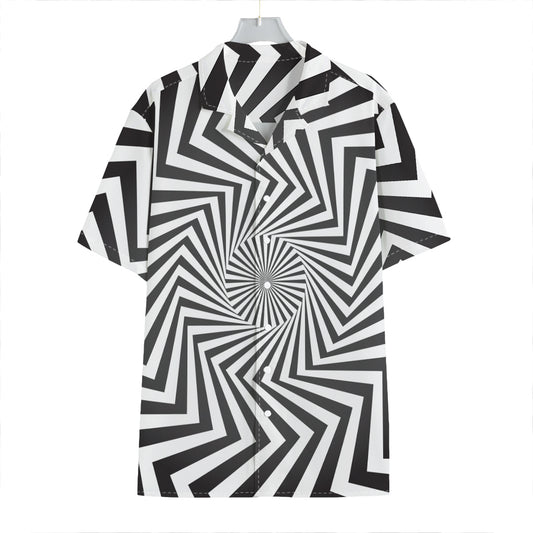 Angular Swirl Motion Illusion Print Hawaiian Shirt