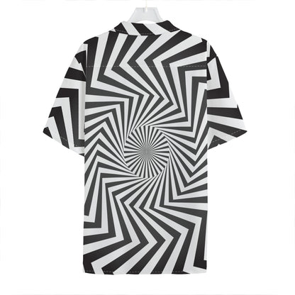 Angular Swirl Motion Illusion Print Hawaiian Shirt