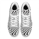 Angular Swirl Motion Illusion Print High Top Leather Sneakers