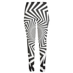 Angular Swirl Motion Illusion Print High-Waisted Pocket Leggings