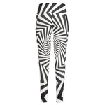 Angular Swirl Motion Illusion Print High-Waisted Pocket Leggings
