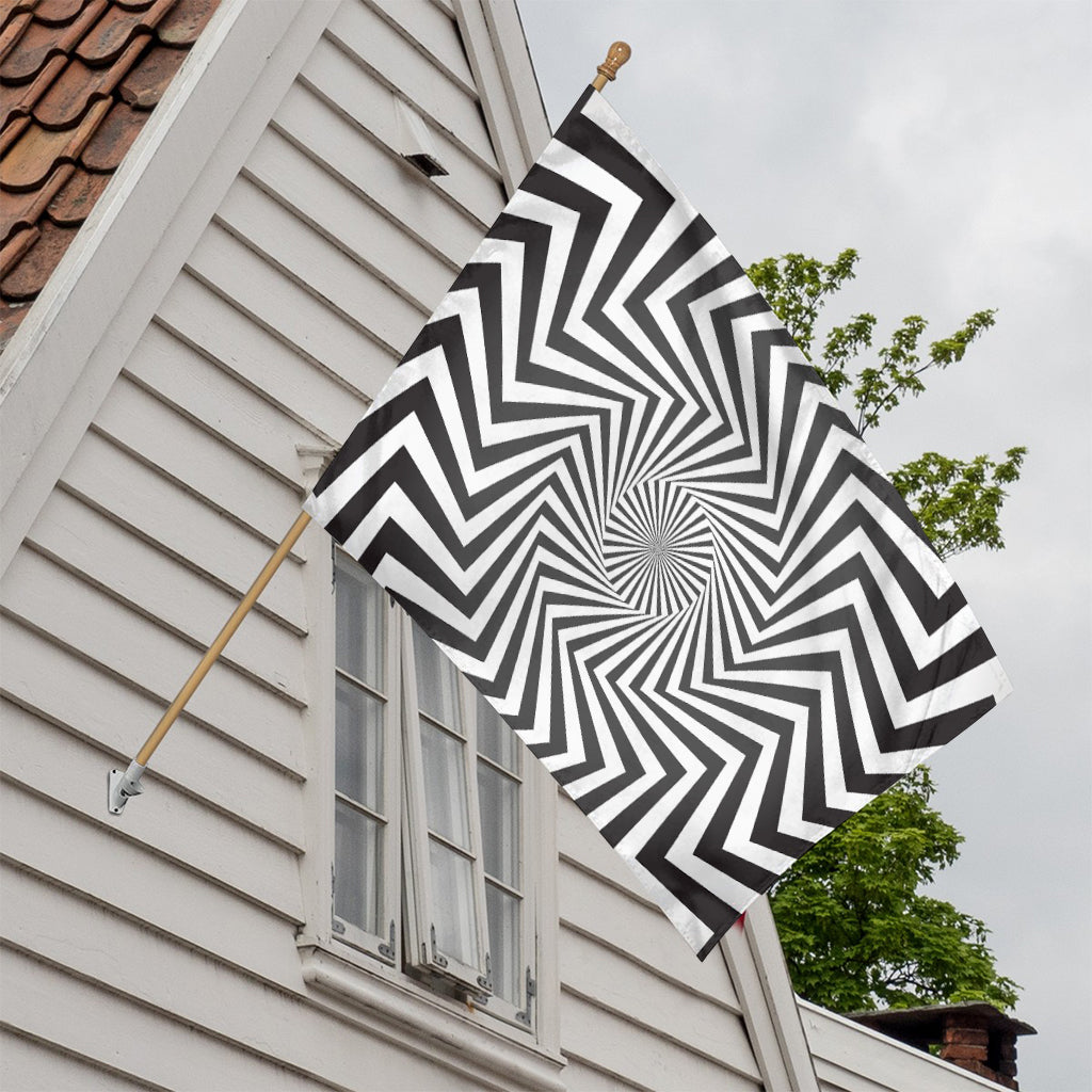Angular Swirl Motion Illusion Print House Flag